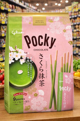 GLICO Pocky Sakura Matcha Family Pack