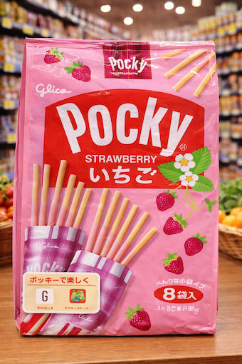 Glico Pocky Strawberry (Family Pack – 8 Packs)